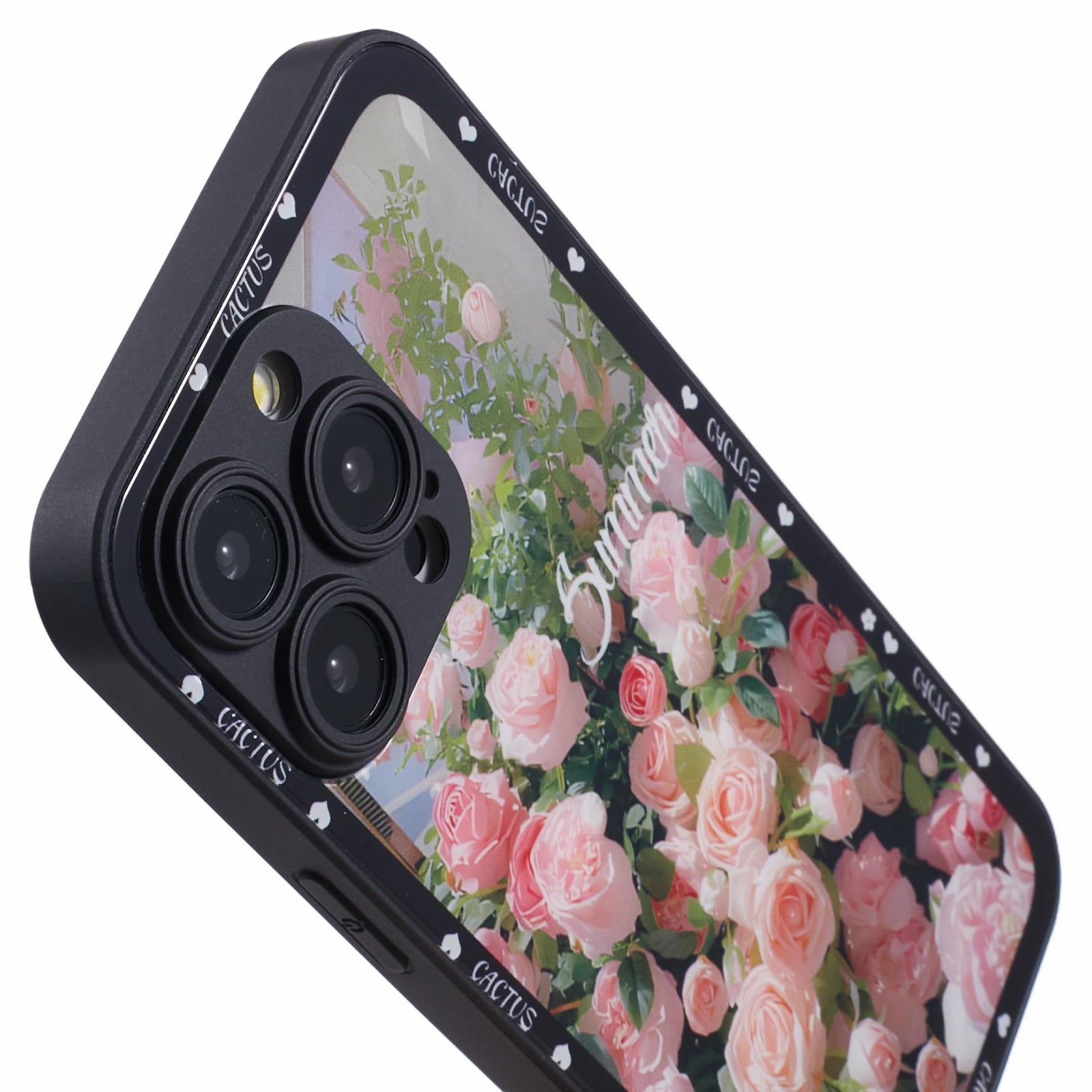 KYW Series for iPhone 15 Pro Phone Case Floral Pattern Tempered Glass Hard Back Cover KYW Series for iPhone 15 Pro Phone Case Floral Pattern Tempered Glass Hard Back Cover